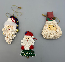 Three Resin Santa Claus Ornaments Christmas Holiday Tree Kris Kringle picture