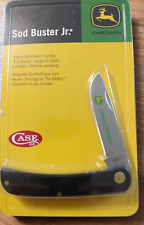 Case #1826 John Deere Sod Buster Jr Folding Knife with Black Synthetic Handle picture