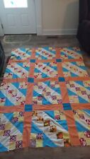Antique Quilt Topper Patchwork Handmade 87'' By 59'' Amazing Quality And Stitch  picture