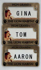 MGM GRAND Las Vegas NV * THE LION HABITAT * set of 3 Name Plates Aaron-Tom-Gina picture