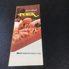 Vintage 1975 Facts About Pork Booklet Pamphlet VGC picture