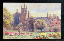 ANTIQUE TUCK'S OILETTE POSTCARD THE COLLEGE FROM WARDEN'S GARDENS WINCHESTER picture