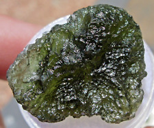 27.5 carats 25x22x11mm MOLDAVITE from Czech Republic Meteorite impact with COA picture