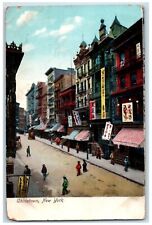 c1905 Street View Stores And Buildings Chinatown New York NY Antique Postcard picture