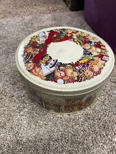Vintage Teddy Bear Holiday Christmas Decorative Cookie Tin w/ Lid picture