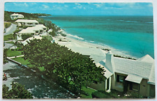 Pink Beach Club And Cottages Tucker's Town Bermuda Aerial Vew Beach VTG Postcard picture