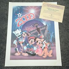 Disney EPCOT Celebrate The Future Hand In Hand 2000 Lithograph with COA 27x21