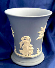 Circa 1960s England Wedgwood Jasperware Blue & Ivory Trumpet Cup/Vase Vintage picture