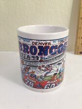 Vtg Denver Broncos Comic cartoon Style Coffee Cup Mug - Custom Edge - Team NFL picture