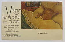 Vintage Advertising Postcard, Le Veau Dort, E 60th St, New York City picture