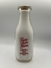 Vintage LONG ACRE FARM Pyro Quart Milk Bottle Suncook  New Hampshire picture