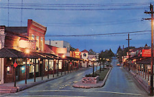 FOLSOM, CA Sutter Street Night Scene Sacramento County c1960s Vintage Postcard picture