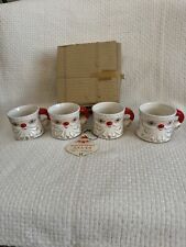 Vintage Howard set of 4 starry Eyed Santa Mugs With Original Box And Tag. RARE picture