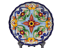 LM Mexican Talavera Ceramic Floral Pottery Handmade Serving Plate Dish 10