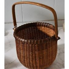 Antique or vintage Nantucket Basket  Square Handle  6 inches Lightship basket picture