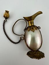 Victorian Mother-of-Pearl Ewer Perfume Bottle with Gilt Filigree picture
