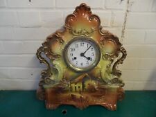 Large Antique French? Hand Panted Ceramic  Mantle Clock for Restoration picture