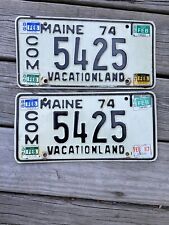 Maine 1974 Pair License Plate 1974 Pair  Maine Commercial Plates picture