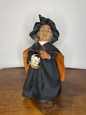 VTG 1995 Telco MOTIONettes Halloween Animated Red Eye Witch w/ Skull picture