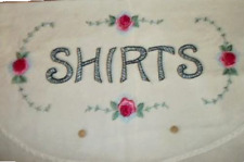 1930s EMBROIDERED SHIRTS POCKET HEAVY COTTON HANDMADE ART DECO ERA picture