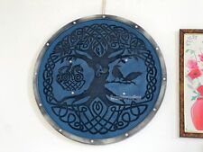 Antique Tree Of Life Designer Blue Painted Viking Shield Handmade Battle Shield picture
