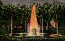 Florida, Famous Fountain, Night, Stetson University, Deland, sight, beh Postcard picture