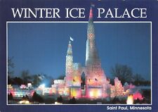 Postcard MN St. Paul 1986 Winter Ice Palace Night Castle Lake Phalen Fantasy picture