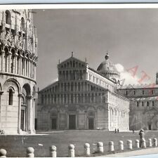 c1940s Pisa, Italy Cathedral Large Snapshot Photo Leaning Tower Campanile C48 picture