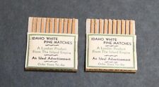 Two Vintage L. Cardiff Quick Pull White Pine Matchbooks from Orofino Idaho picture