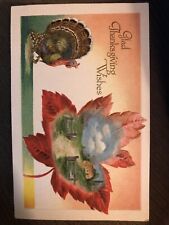 Glad Thanksgiving Wishes Winsch Schmucker Antique Embossed Postcard 1910 picture