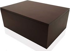 Wooden Storage Box for Home - Large Wood Keepsake Box with Lid - Dark Brown Wood picture