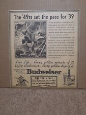 1939 Budweiser Beer Newspaper Ad Anheuser Busch 49rs Gold Panning picture