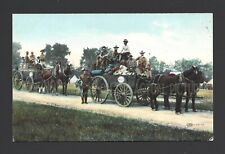 Cavalry Forces GI Horse Drawn Wagons 1905 - 1914 Golden Age Antique Postcard picture