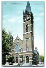 c1950's St. Ann's Church Building Tower Somerville Massachusetts MA Postcard picture