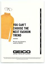 2018 Geico Print Ad, You Can't Choose The Next Fashion Trend Yellow Turtleneck picture