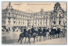 c1910 Kaiser Friedrich-Platz With Hotel Nassauer Hof Wiesbaden Germany Postcard picture