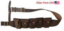 5 Five Pocket Bandolier P1903 WWI & WWII Ammo Clips Rounds (Pebble Leather) picture