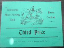 CORNWALL Ephemera 1964  Cambourne Horse show...  3rd. prize card picture