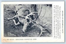 Cumberland Wisconsin Postcard Hunting Whitetail Deer Historical Facts c1940 picture
