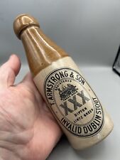 NICE GENUINE VICTORIAN STONEWARE GINGER BEER STOUT BOTTLE T ARMSTRONG DIPTON picture