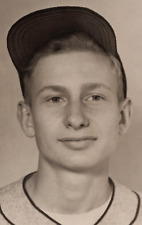 7C Photograph 5x7 Portrait Young Man Hat Baseball Uniform 1950's  picture