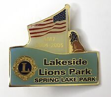 Lakeside Lions Park Spring Lake Minnesota 5M7 Lions Club Pin USA Flag 2004 2005 picture