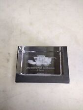 John Deere S Series Combine 3-D Etched Glass Paperweight Auf Deutsch picture