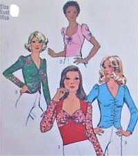 VTG 70s Simplicity 6575 Misses 10 Boho T-shirt Sexy Sweetheart Tops Pattern picture