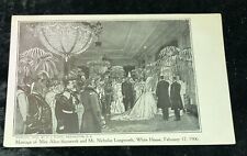 1906 Postcard Marriage of Alice Roosevelt in White House Artist Illustration picture