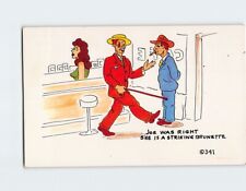 Postcard Joe Was Right She Is a Striking Brunette with Humor Comic Art Print picture