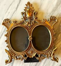 Vintage Victorian Ornate Brass Double Picture Table Frame picture