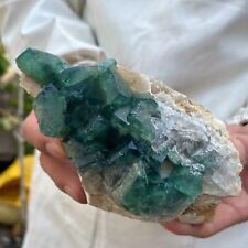 1.4lb Large NATURAL Green Cube FLUORITE Quartz Crystal Cluster Mineral Specimen picture