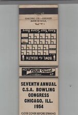 Matchbook Cover - Bowling Seventh Annual C.S.A. Bowling Congress Chicago, IL picture