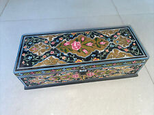 Floral Pen Pencil Wooden Box Old Office Table Decorative 12